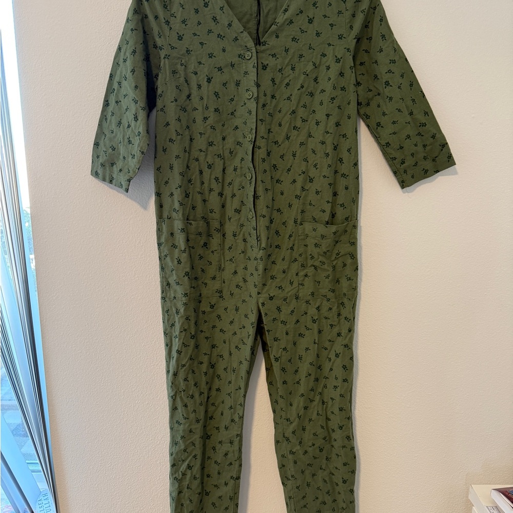 Green Floral Maternity Jumpsuit The Nines by Hatch Size S